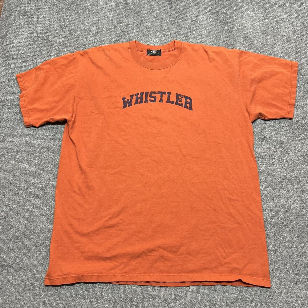 Bulletin Shirt Mens XL Orange Whistler Graphic Souvenir Tee Made In Canada
